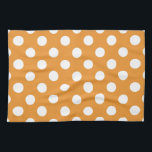 Paño De Cocina Puntos de polka blanco sobre ámbar<br><div class="desc">Puntos de polka blanco sobre ámbar</div>