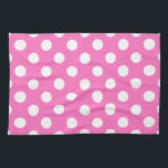 Paño De Cocina Puntos de polka blanco sobre rosa<br><div class="desc">Puntos de polka blanco sobre rosa</div>