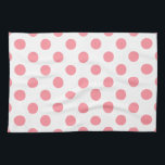Paño De Cocina Puntos de polka coral y blanco<br><div class="desc">Puntos de polka coral y blanco</div>