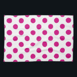 Paño De Cocina Puntos de polka de Fuchsia<br><div class="desc">Fuchsia y puntos de polka blanco</div>