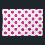 Paño De Cocina Puntos de polka de Fuchsia<br><div class="desc">Fuchsia y puntos de polka blanco</div>