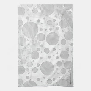 Paño De Cocina Puntos de Polka Gris en el cielo lluvioso