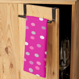 Paño De Cocina Puntos de polka magenta