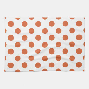 Paño De Cocina Puntos de polka naranja quemados