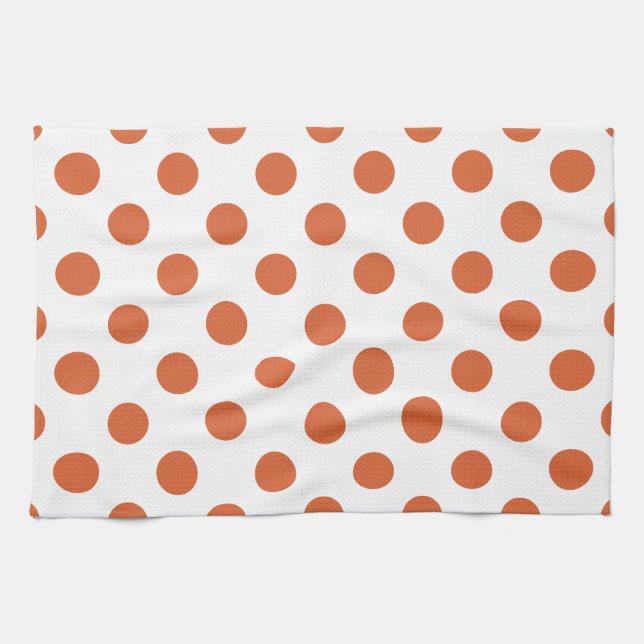 Paño De Cocina Puntos de polka naranja quemados (Horizontal)