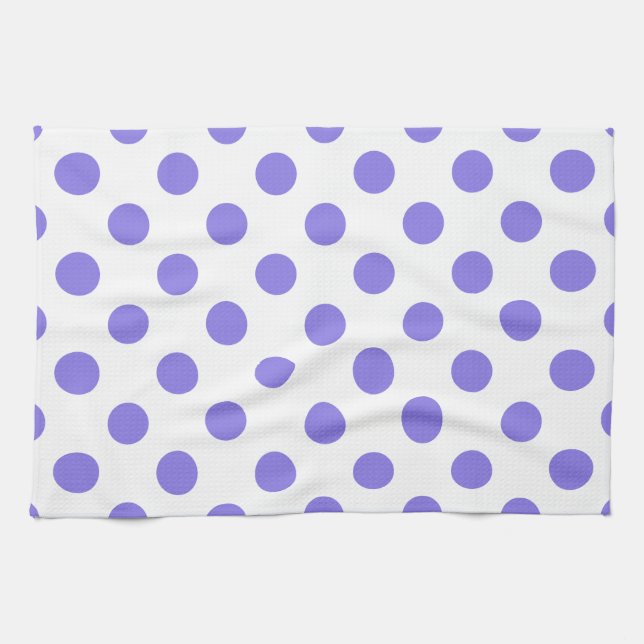 Paño De Cocina Puntos de polka periwinkle (Horizontal)