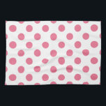 Paño De Cocina Puntos de polka rosa y blanco<br><div class="desc">Puntos de polka rosa y blanco</div>
