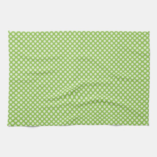 Paño De Cocina Puntos de Polka Verde Claro (Horizontal)