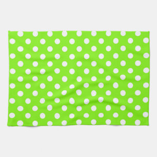 Paño De Cocina puntos de polka verdes, blancos y verdes