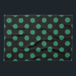 Paño De Cocina Puntos de polka verdes y negros<br><div class="desc">Puntos de polka verdes y negros</div>