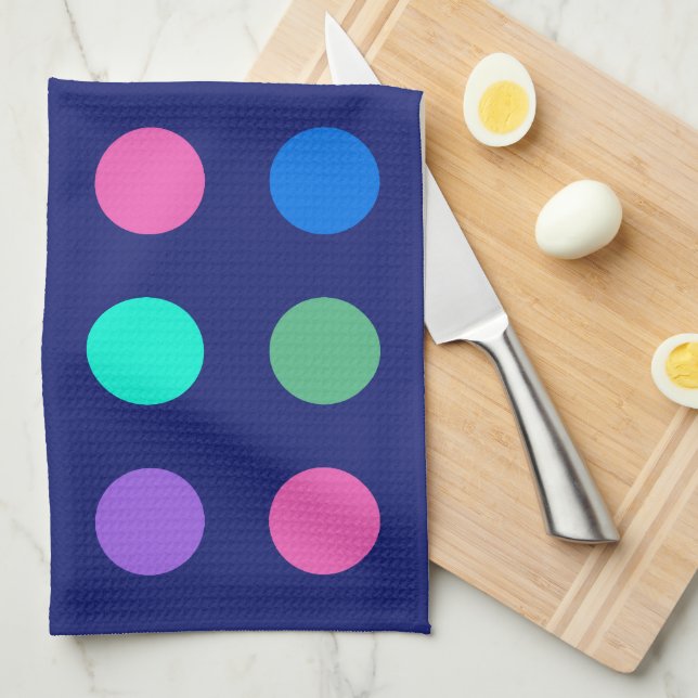 Paño De Cocina Puntos geométricos coloridos (Doblado Cuarto)