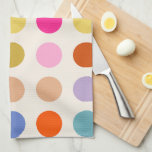 Paño De Cocina Puntos geométricos de color vintage<br><div class="desc">Puntos geométricos vintage coloridos - diseño retro - fondo blanco crema y puntos coloridos en rosa,  amarillo,  verde,  azul y naranja.</div>