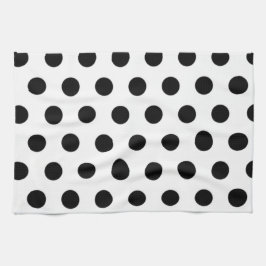 Paño De Cocina Puntos negros en fondo blanco