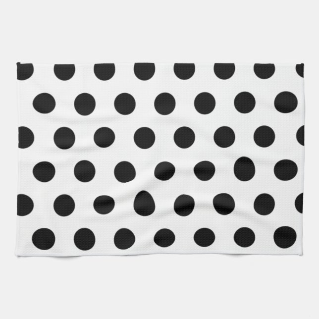 Paño De Cocina Puntos negros en fondo blanco (Horizontal)