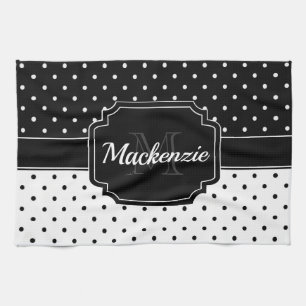 Paño De Cocina Puntos negros y blancos