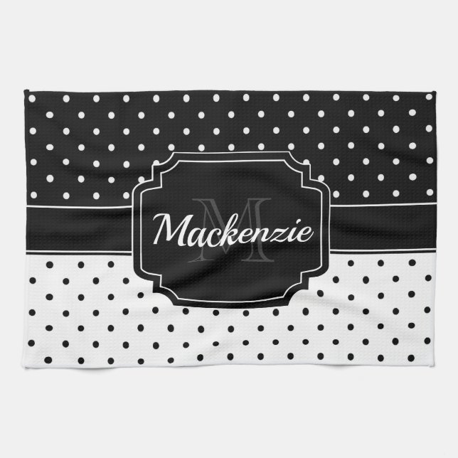 Paño De Cocina Puntos negros y blancos (Horizontal)