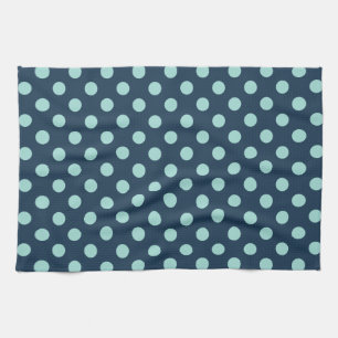 Paño De Cocina Puntos retro grandes - luz en azul denim oscuro