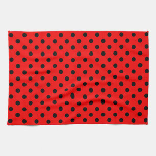 Paño De Cocina Puntos rojos y negros
