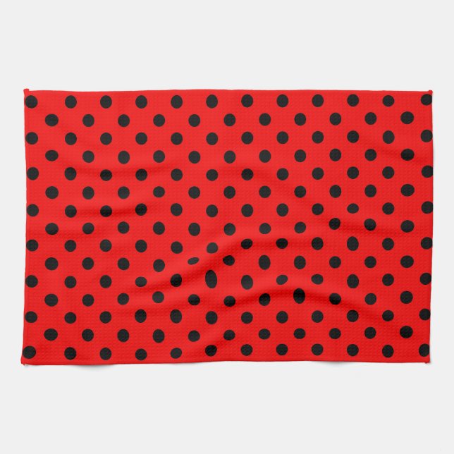 Paño De Cocina Puntos rojos y negros (Horizontal)