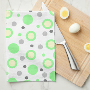 Paño De Cocina Puntos verdes crema gris menta