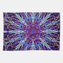 Paño De Cocina Purple Black Kaleidoscope Mandala Art