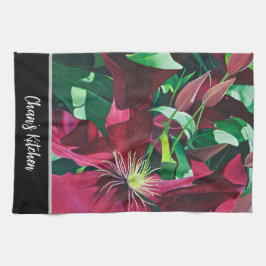 Paño De Cocina Purple Clematis Floral