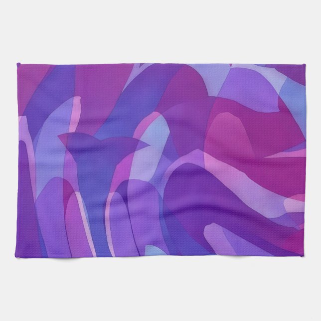 Paño De Cocina Purple Dolphin Swim Abstract Artsy Towel (Horizontal)