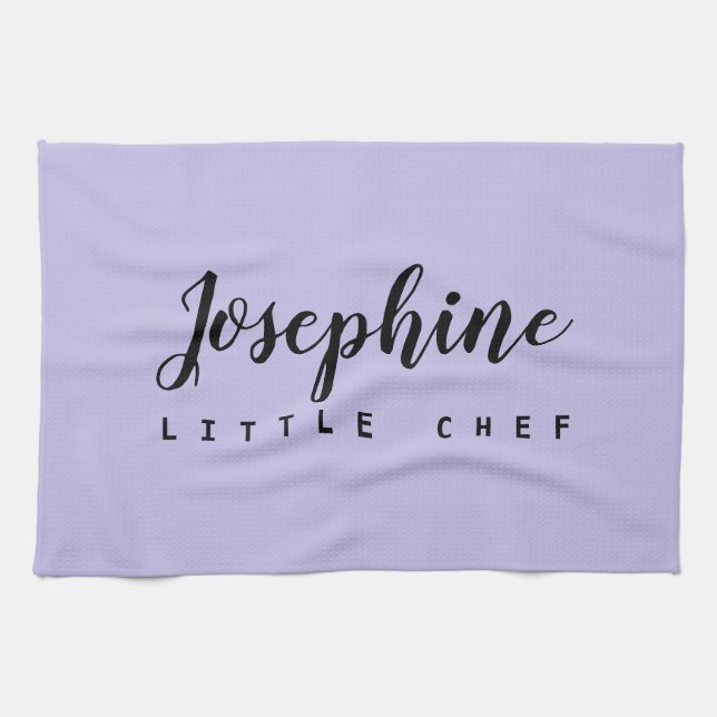 Paño De Cocina Purple Little Chef Script Name Simple personalizad (Horizontal)