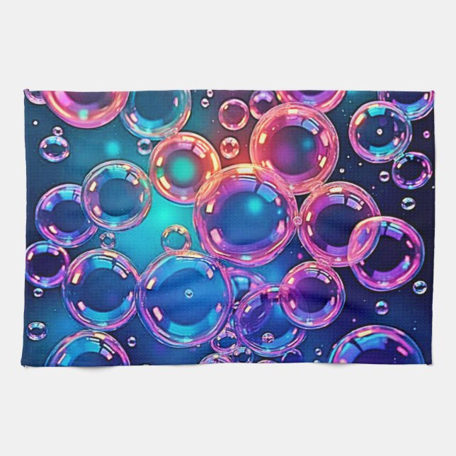 Paño De Cocina Purple Pink Bubble Magic (Horizontal)
