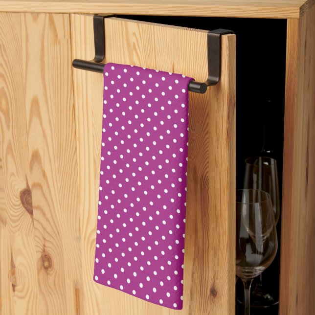 Paño De Cocina Purple Polka Dot Pattern (Pliegue de tercios)