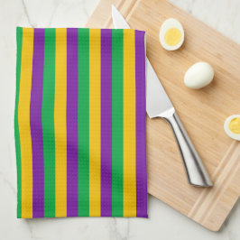 PAÑO DE COCINA PURPLE VERDE AMARILLO MARDI GRAS STRIPTS
