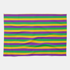 PAÑO DE COCINA PURPLE VERDE AMARILLO MARDI GRAS STRIPTS
