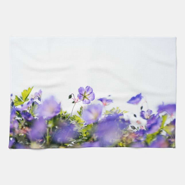 Paño De Cocina Purple Wildflowers, Dreamy Soft Botanical (Horizontal)