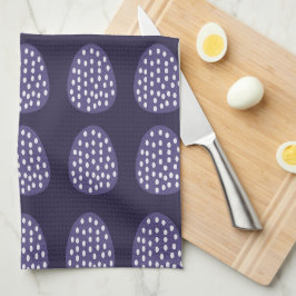 Paño De Cocina Púrpura Feliz Patrón de Huevos de Pascua