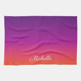 Paño De Cocina Púrpura, rosa y gradiente naranja