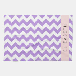 Paño De Cocina Púrpura Zigzag, Púrpura Chevron, Tu Nombre