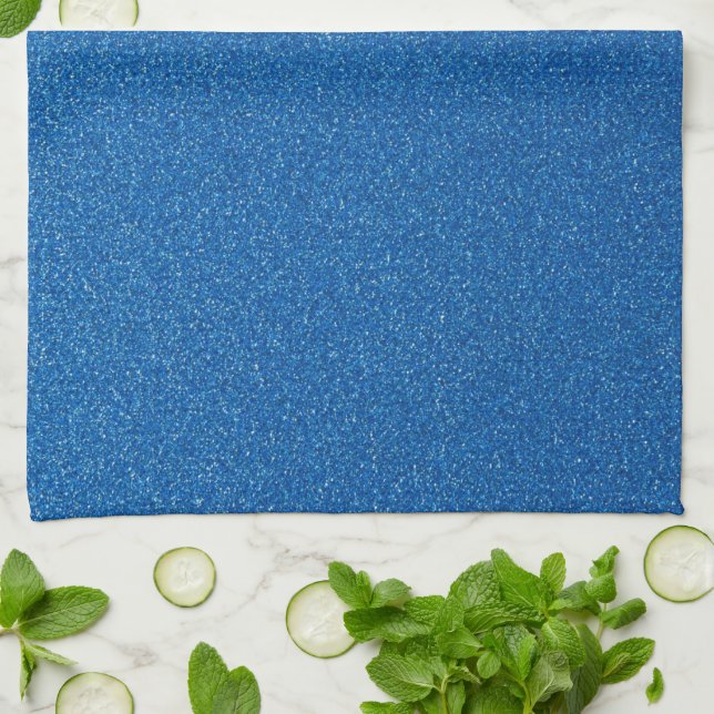 Paño De Cocina Purpurina azul, espárrago, fondo Purpurina (Doblado)