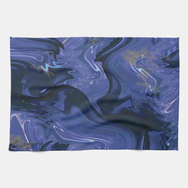 Paño De Cocina Purpurina azul giratorio galaxia Resumen Patrón có (Horizontal)