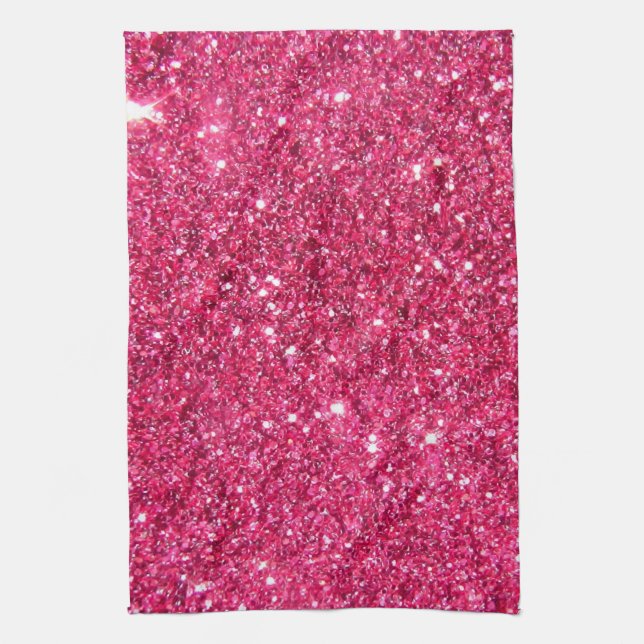 Paño De Cocina Purpurina de las rosas fuertes del encanto (Vertical)