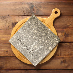 Paño De Cocina Purpurina de oro moderno marca nombre personalizad