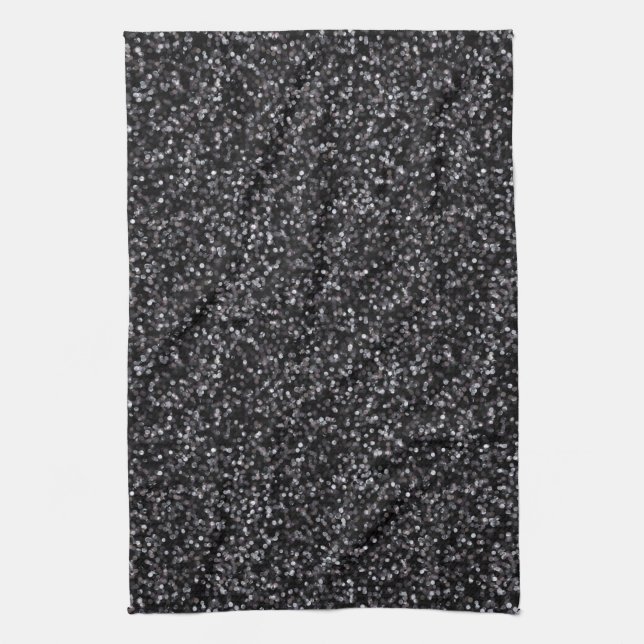 Paño De Cocina Purpurina negro chispeante (Vertical)