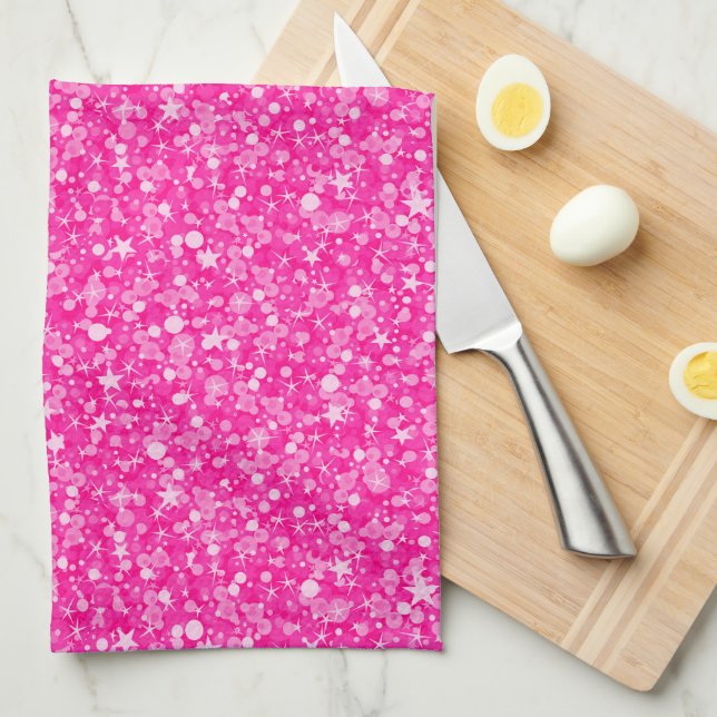 Paño De Cocina Purpurina rosa elegante (Doblado Cuarto)