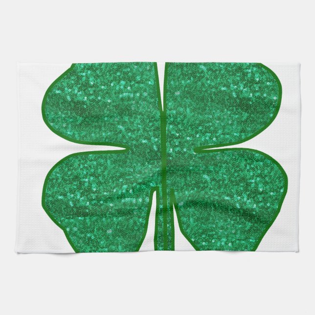 Paño De Cocina purpurina shamrock (Horizontal)