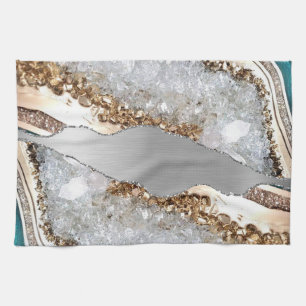 Paño De Cocina Purpurina Silver Shiny Stone