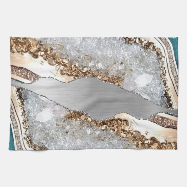 Paño De Cocina Purpurina Silver Shiny Stone (Horizontal)
