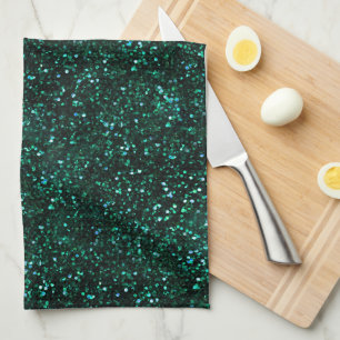 Paño De Cocina Purpurina verde azul turquesa oscuro