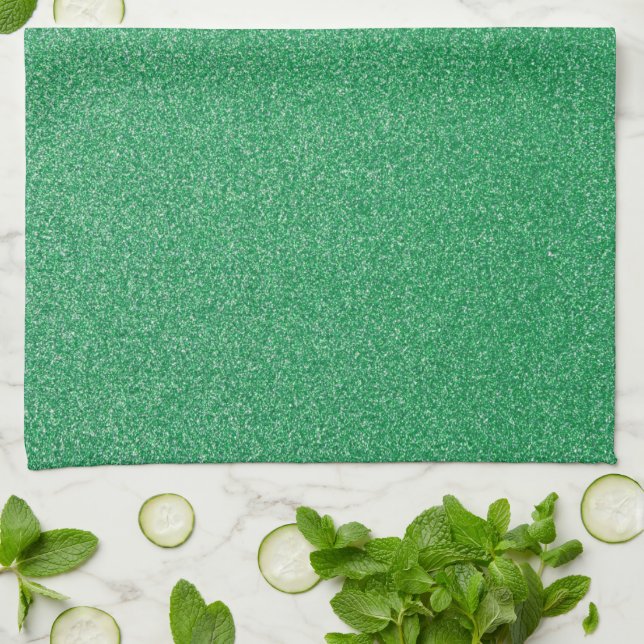 Paño De Cocina Purpurina verde, espárrago, fondo Purpurina (Doblado)