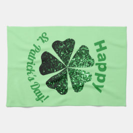Paño De Cocina Purpurina verde oscuro chispea Shamrock St Patrick