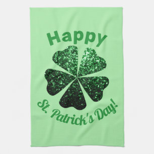 Paño De Cocina Purpurina verde oscuro chispea Shamrock St Patrick