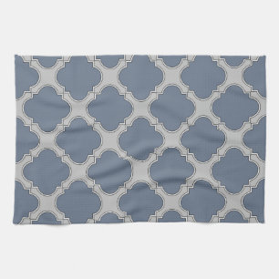 Paño De Cocina Quatrefoil azul-gris